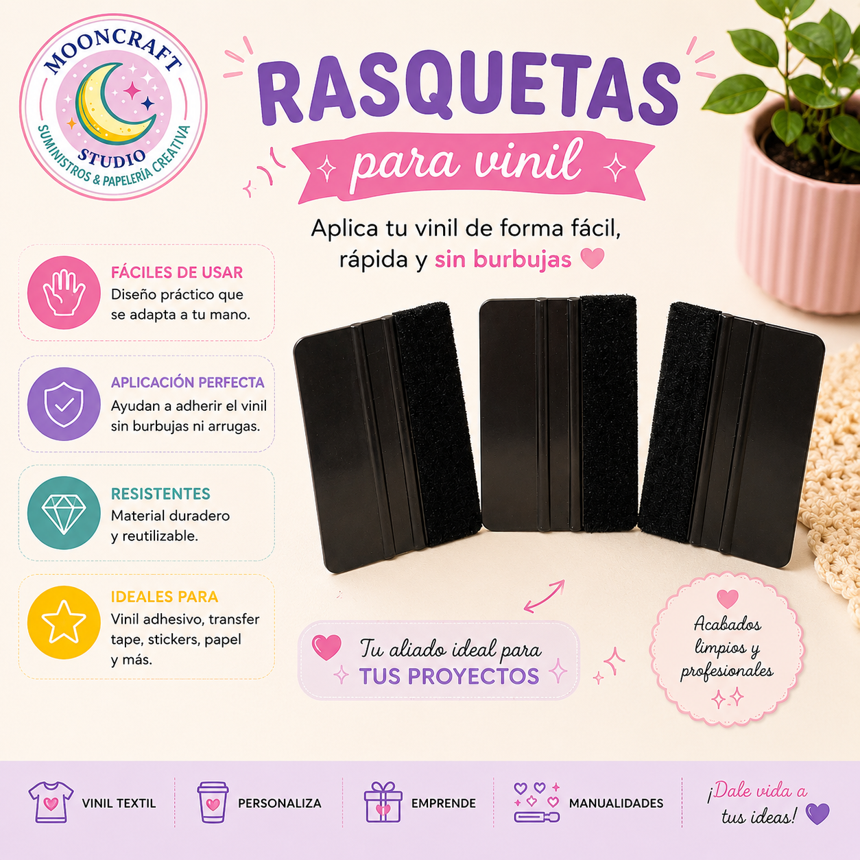 Rasqueta para Vinil Negra